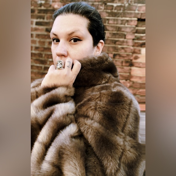 Vintage Faux Fur Coat reversible - Picture 3 of 16